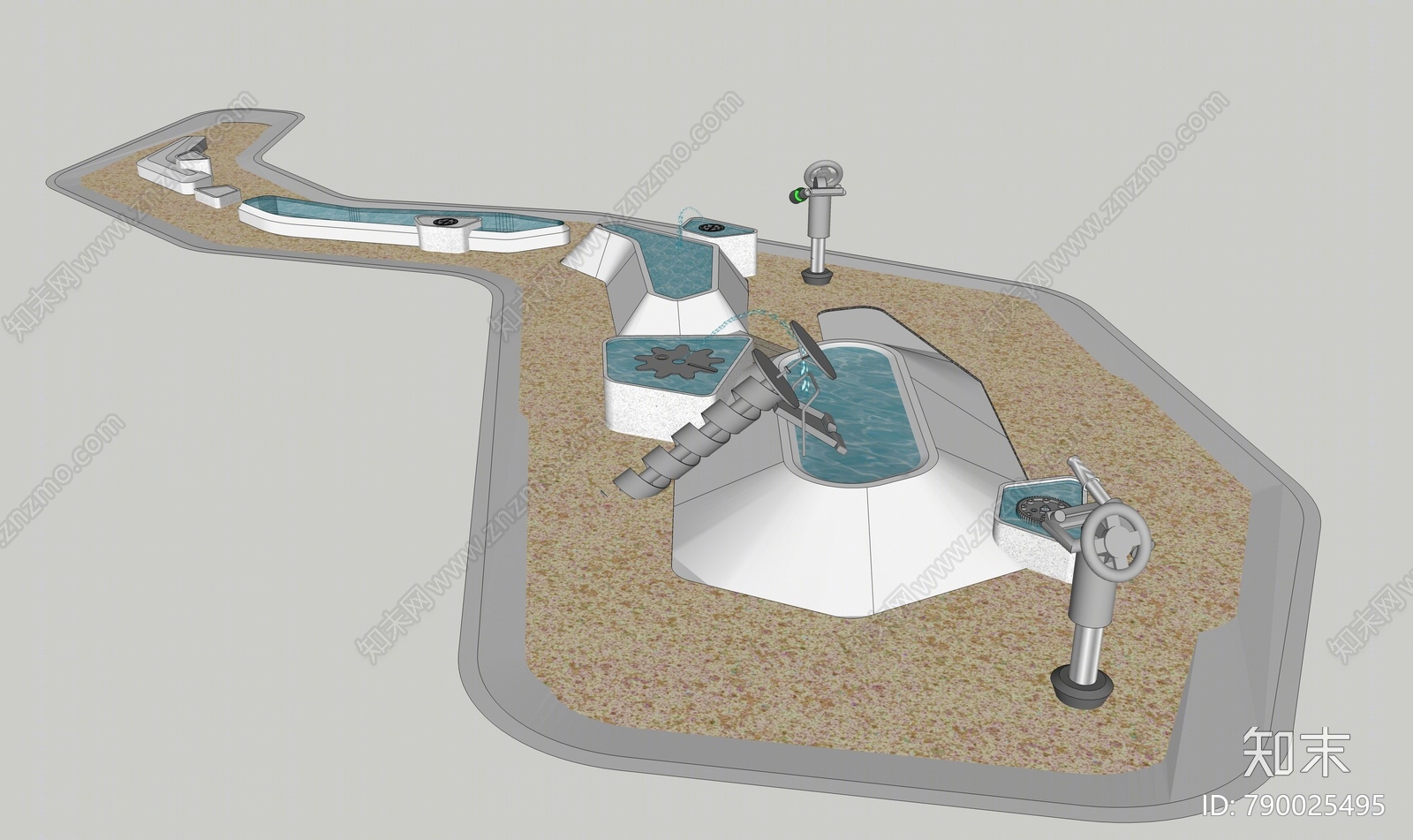 现代儿童戏水游乐区SU模型下载【ID:790025495】