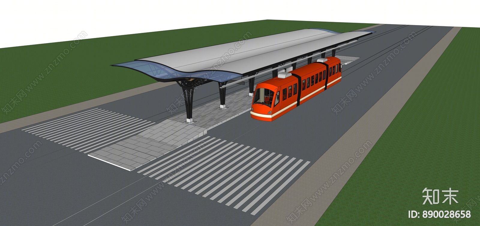 现代车站SU模型下载【ID:890028658】