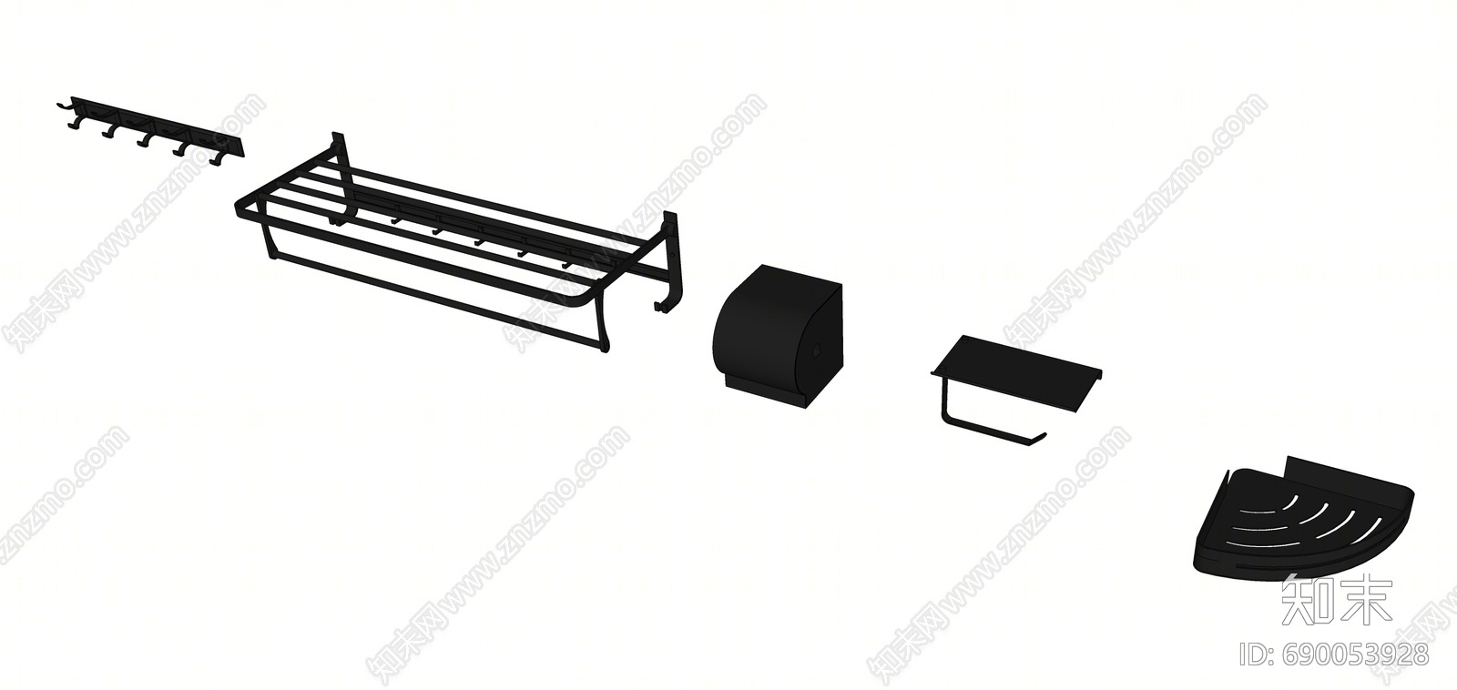 现代卫浴小件组合SU模型下载【ID:690053928】