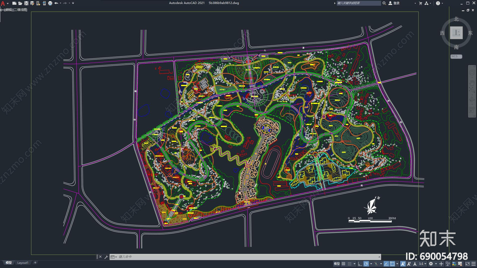 现代公园景观施工图下载【ID:690054798】