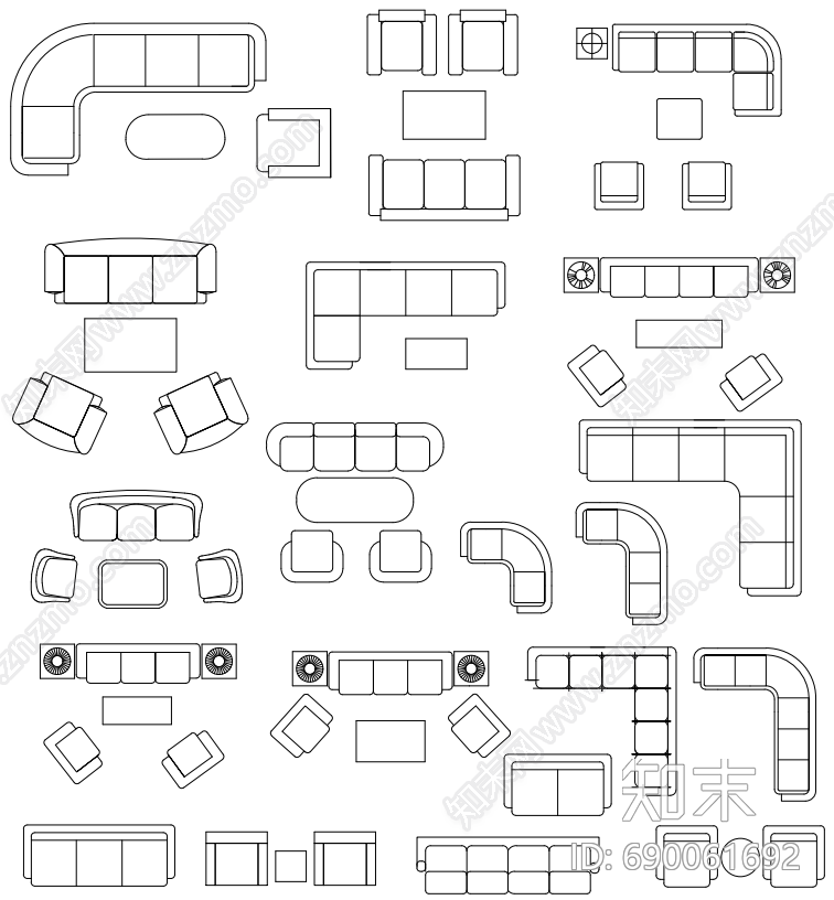 日式室内家具施工图下载【ID:690061692】