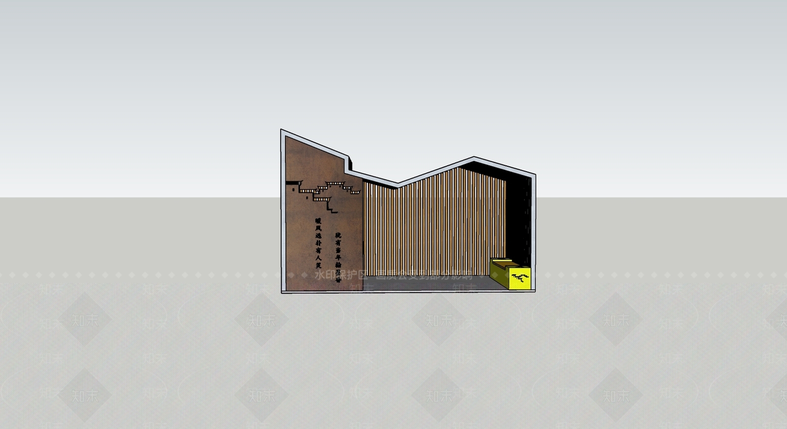 新中式廊架SU模型下载【ID:590064765】