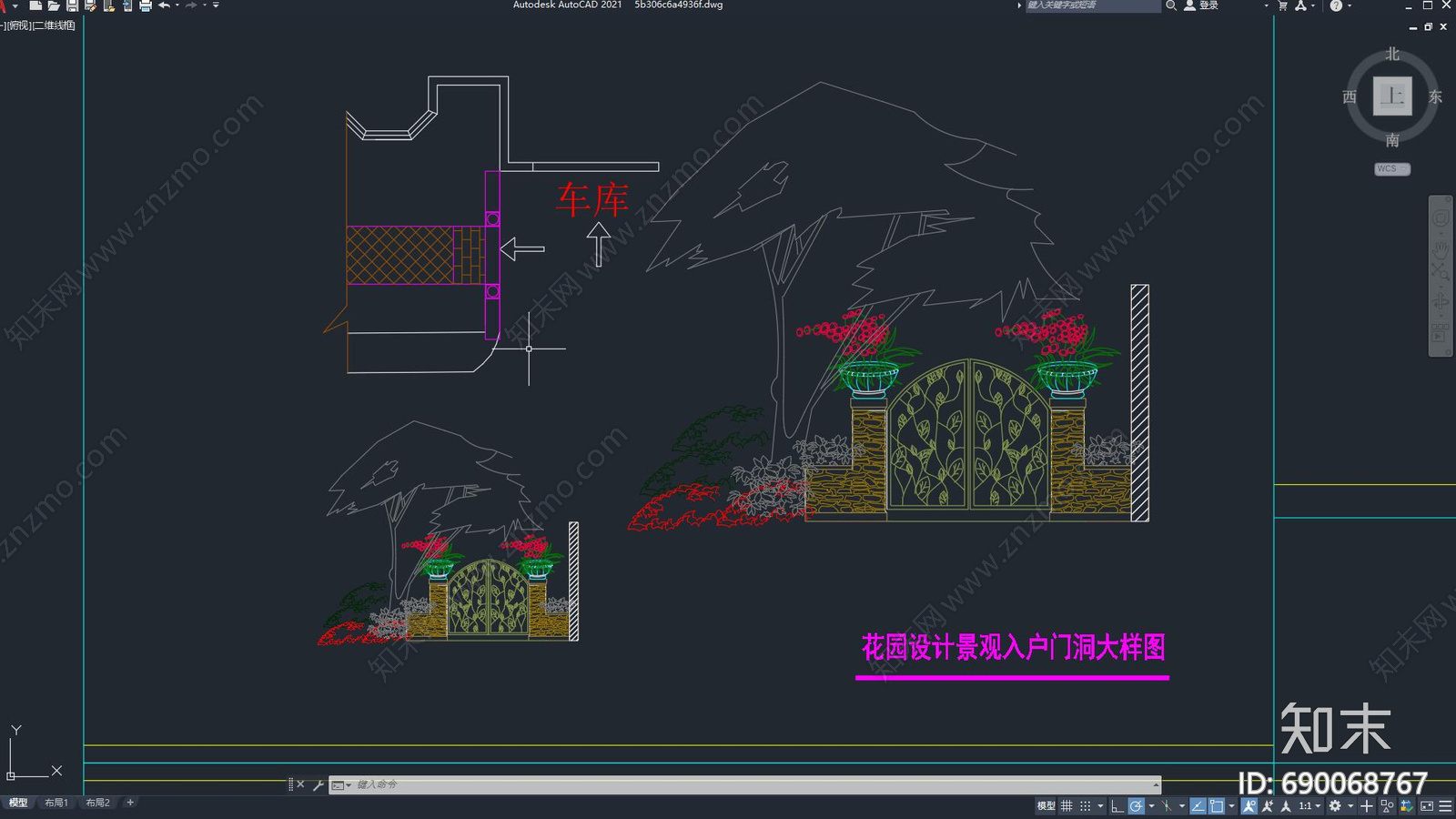 中式庭院cad施工图下载【ID:690068767】