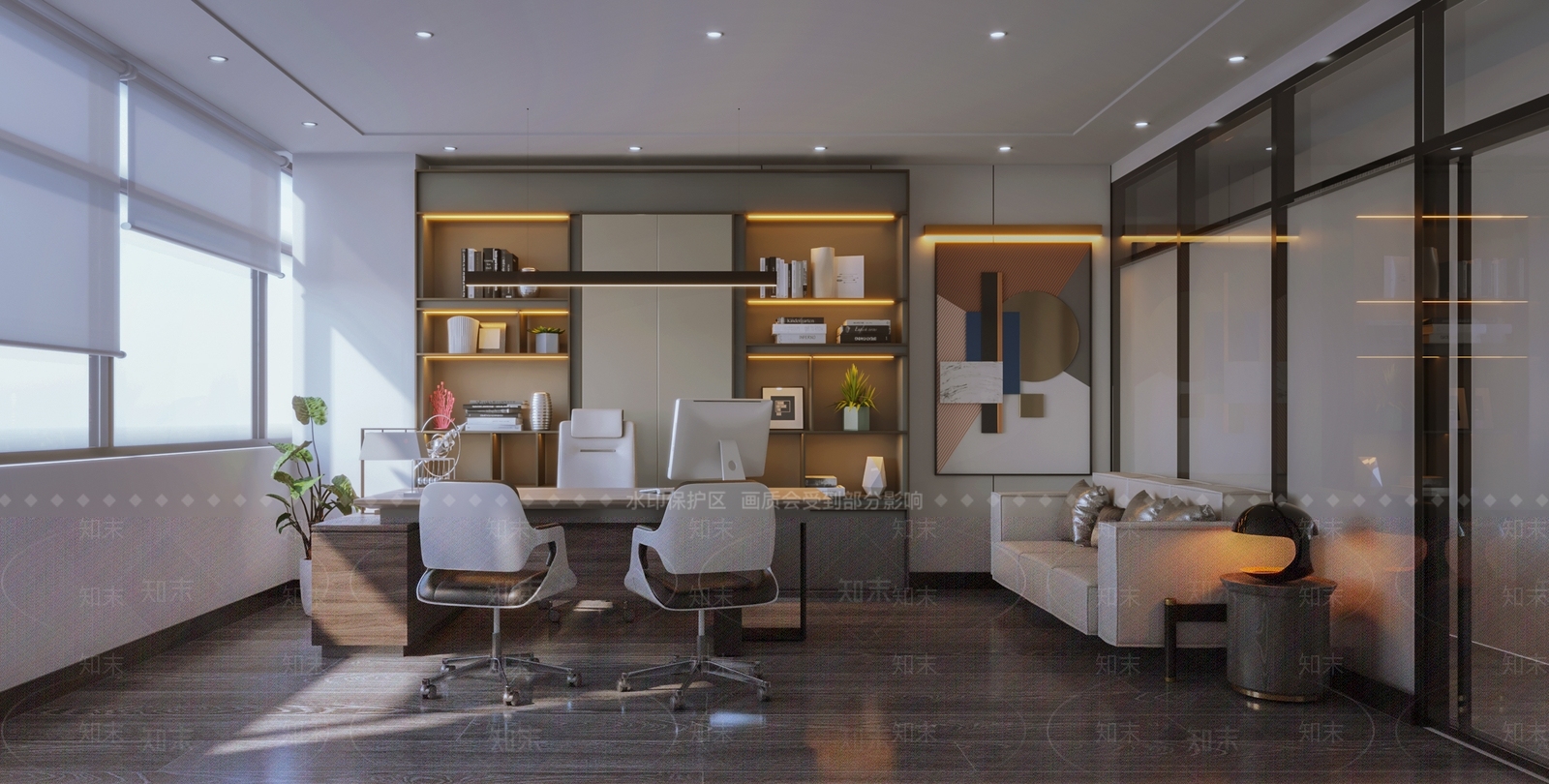 现代总裁办公室3D模型下载【ID:790073660】