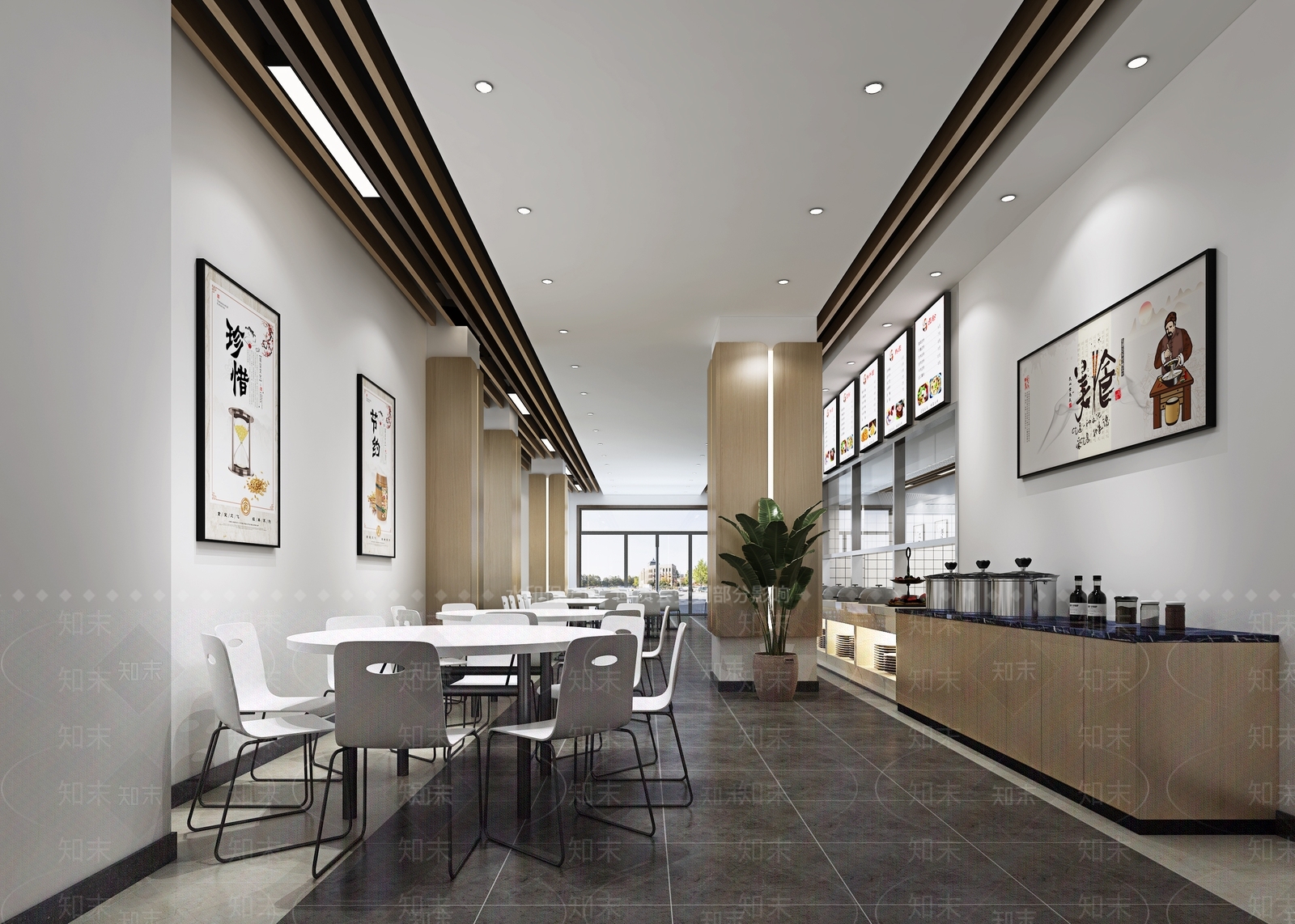 现代食堂3D模型下载【ID:790077752】