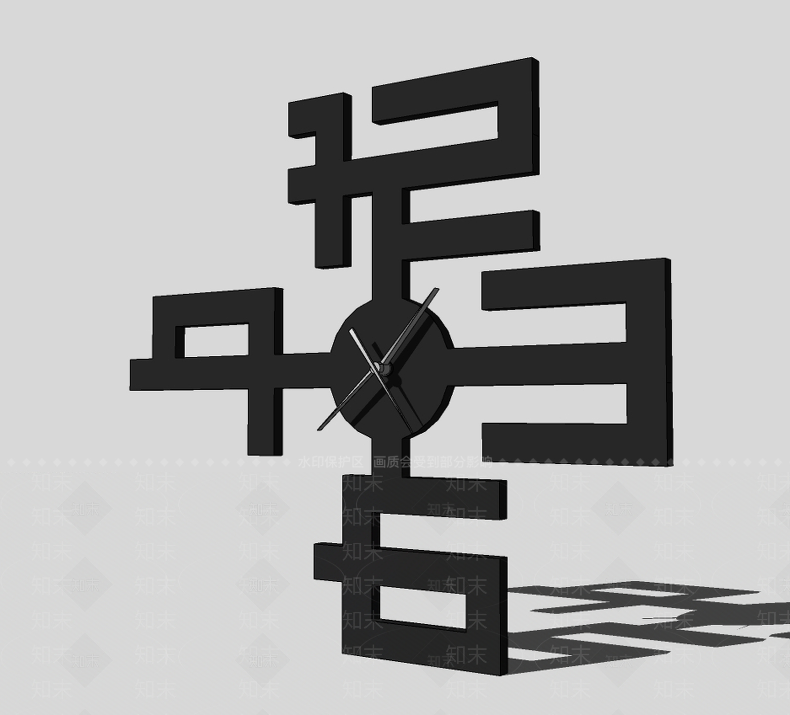 现代钟表SU模型下载【ID:690087949】