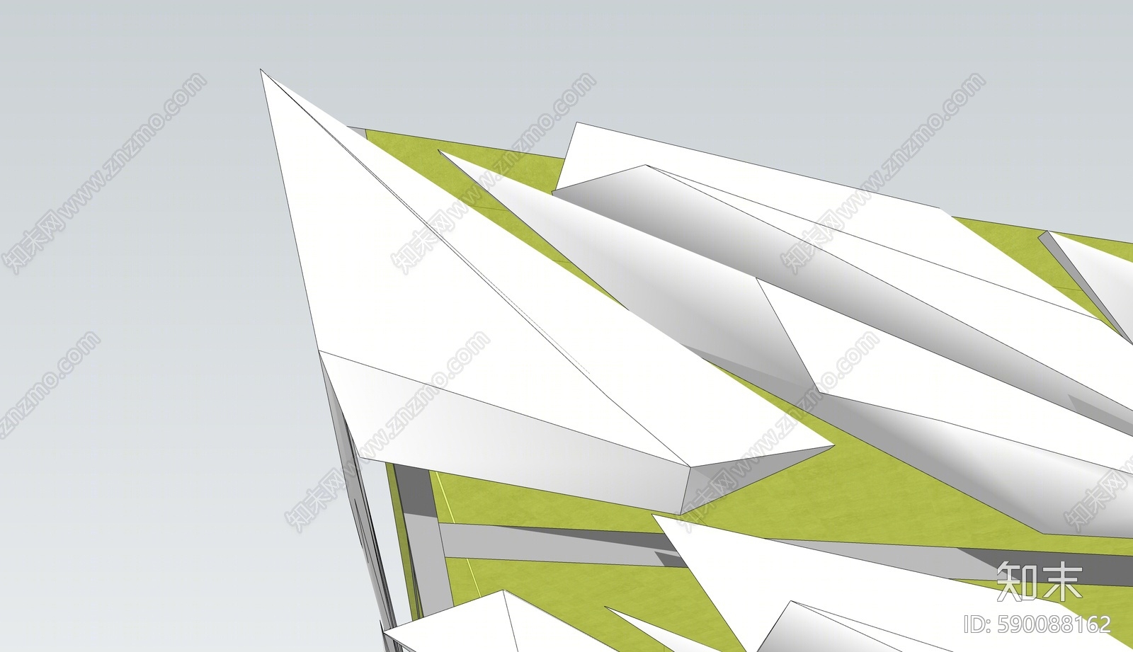 现代艺术馆外观SU模型下载【ID:590088162】
