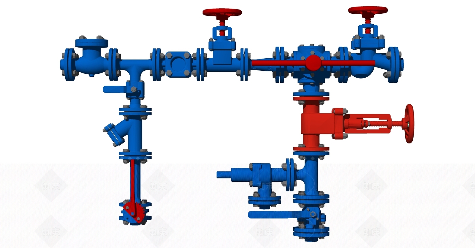 工业管道阀门SU模型下载【ID:990101983】