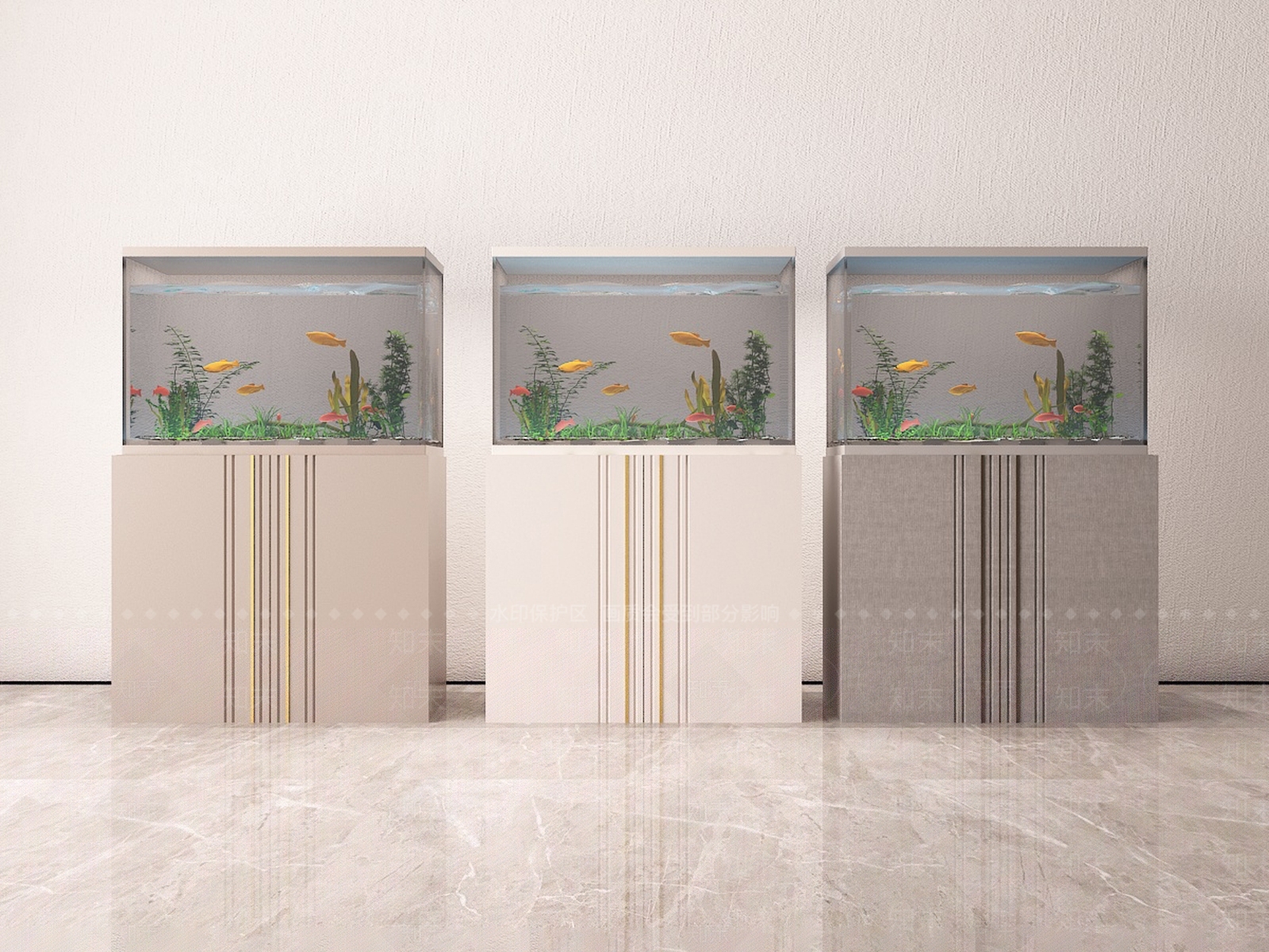 现代鱼缸水族3D模型下载【ID:690110725】