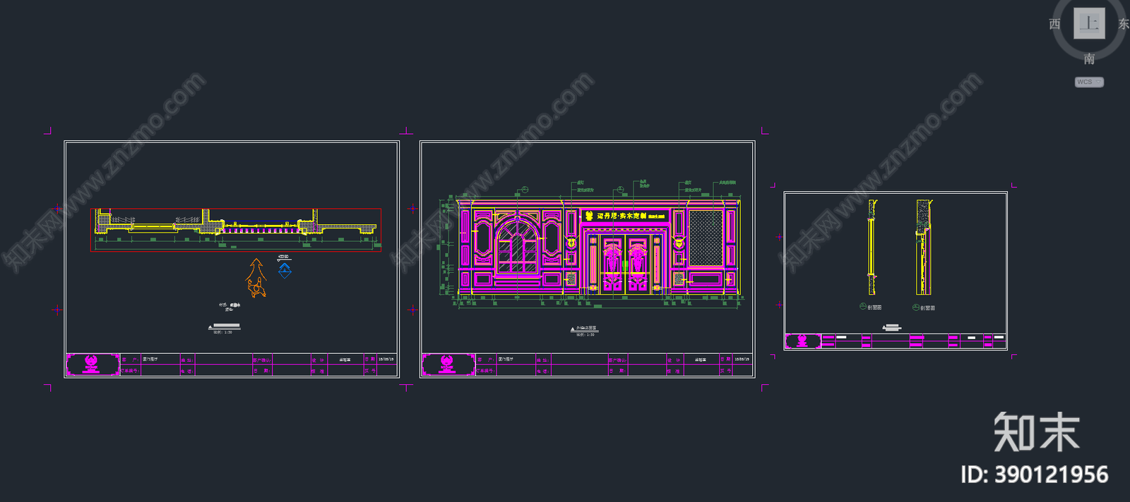 家居专卖店cad施工图下载【ID:390121956】