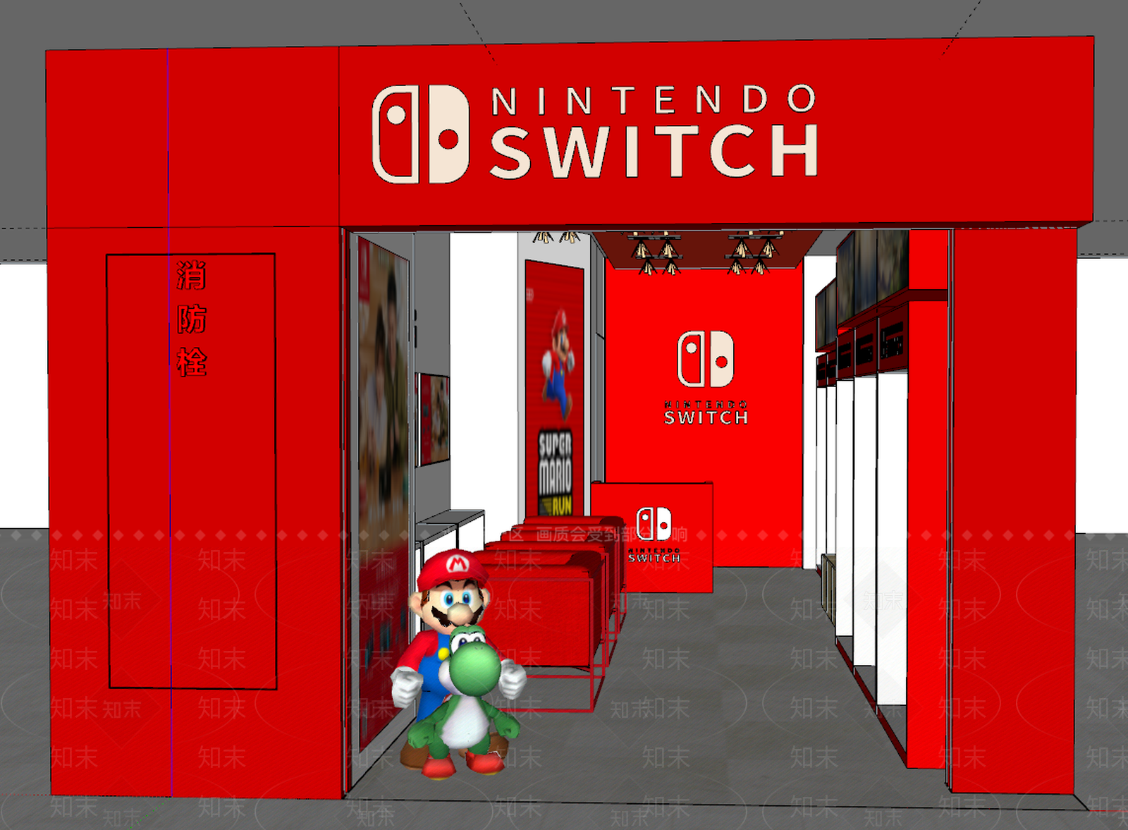 现代switch游戏专卖店SU模型下载【ID:590124455】
