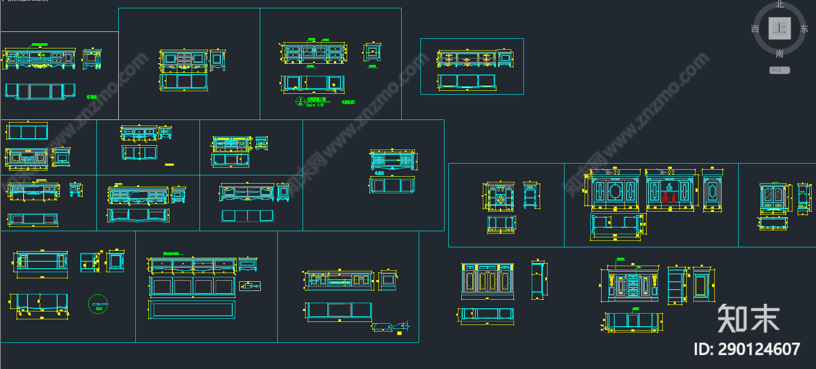 电视柜施工图下载【ID:290124607】