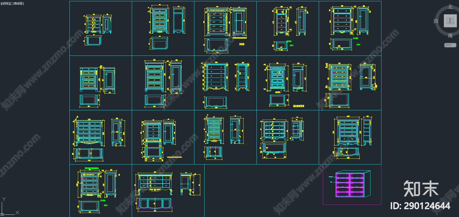 鞋柜施工图下载【ID:290124644】