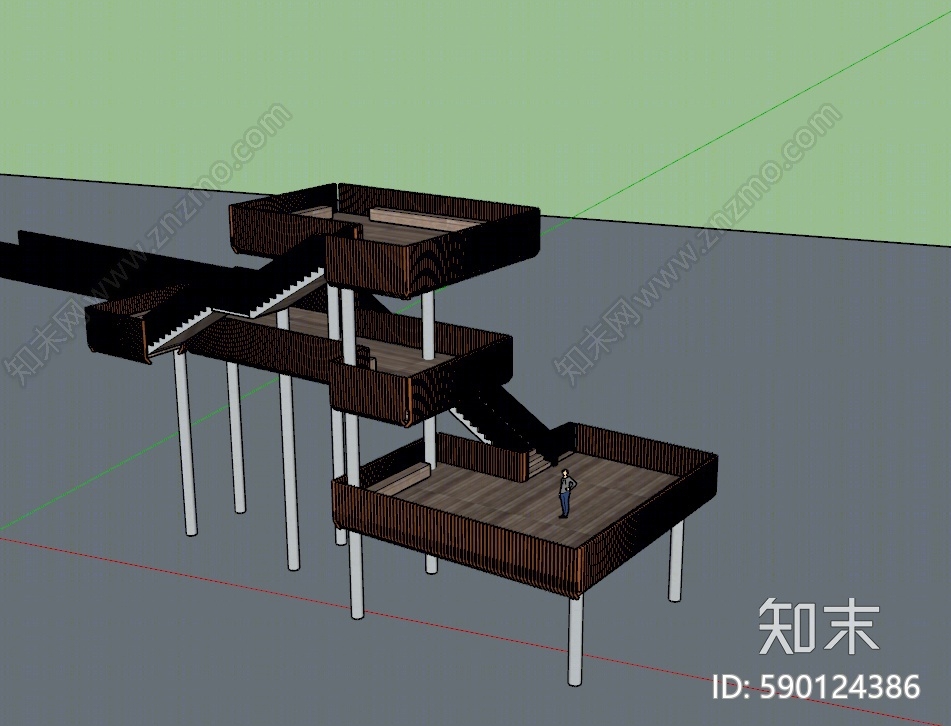 现代景观塔SU模型下载【ID:590124386】