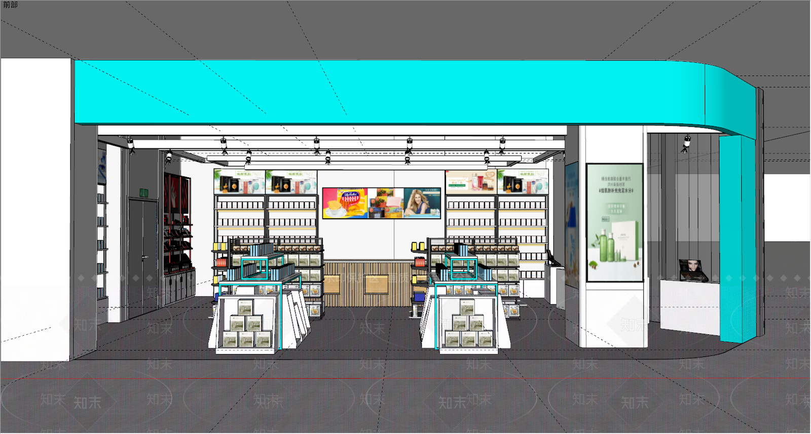 北欧零售护肤品专卖店SU模型下载【ID:390125240】