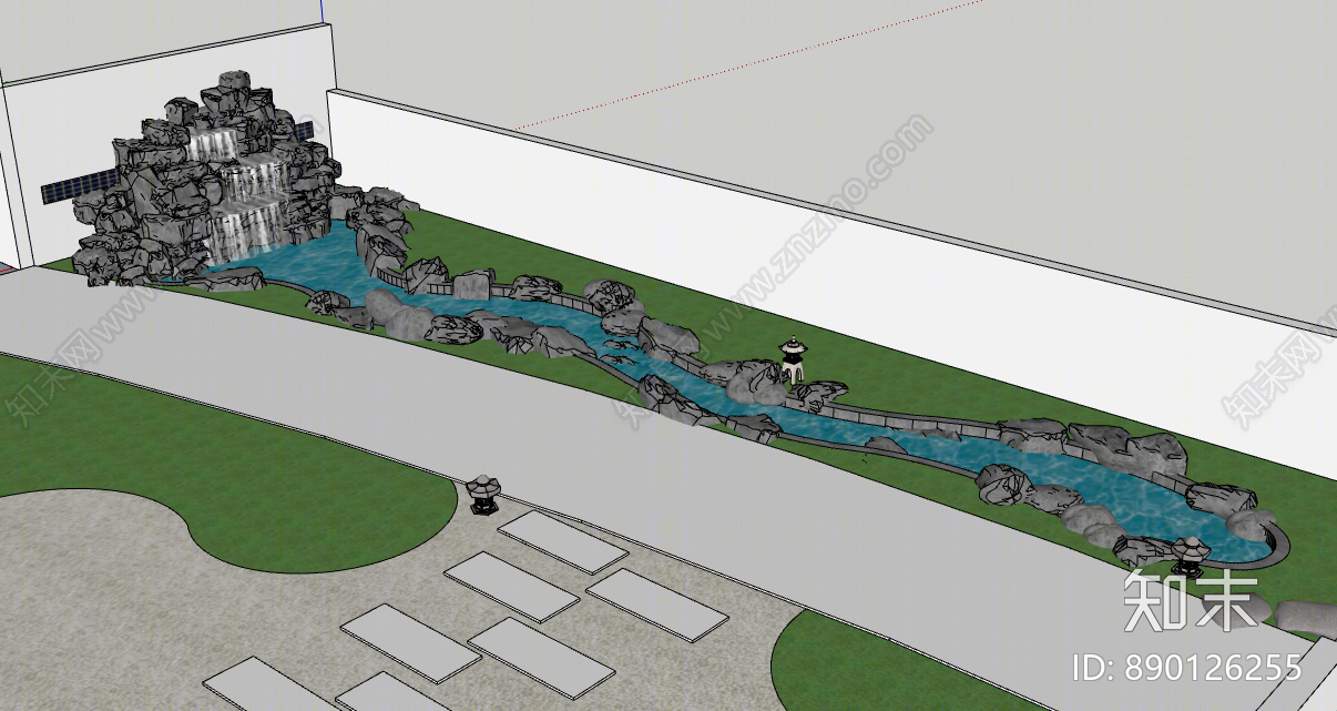 日式庭院花园SU模型下载【ID:890126255】