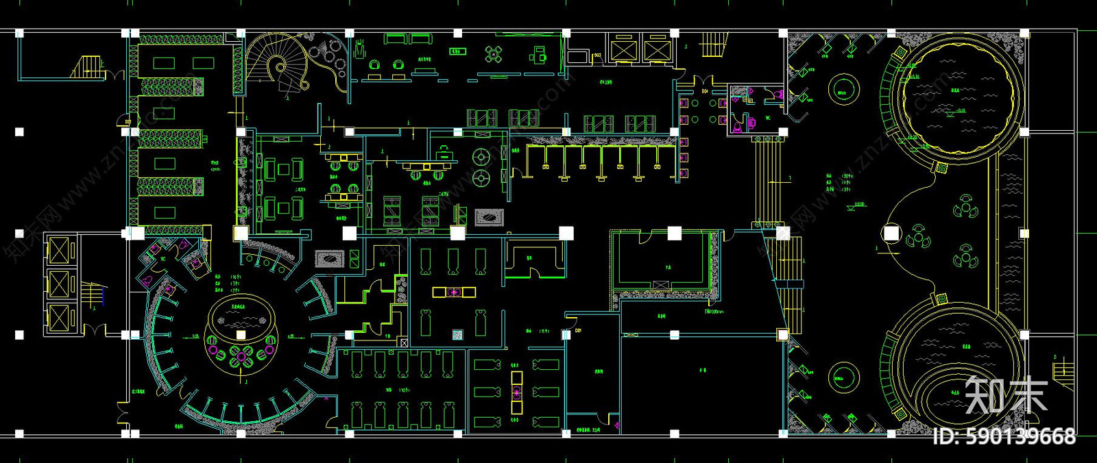 洗浴中心施工图下载【ID:590139668】