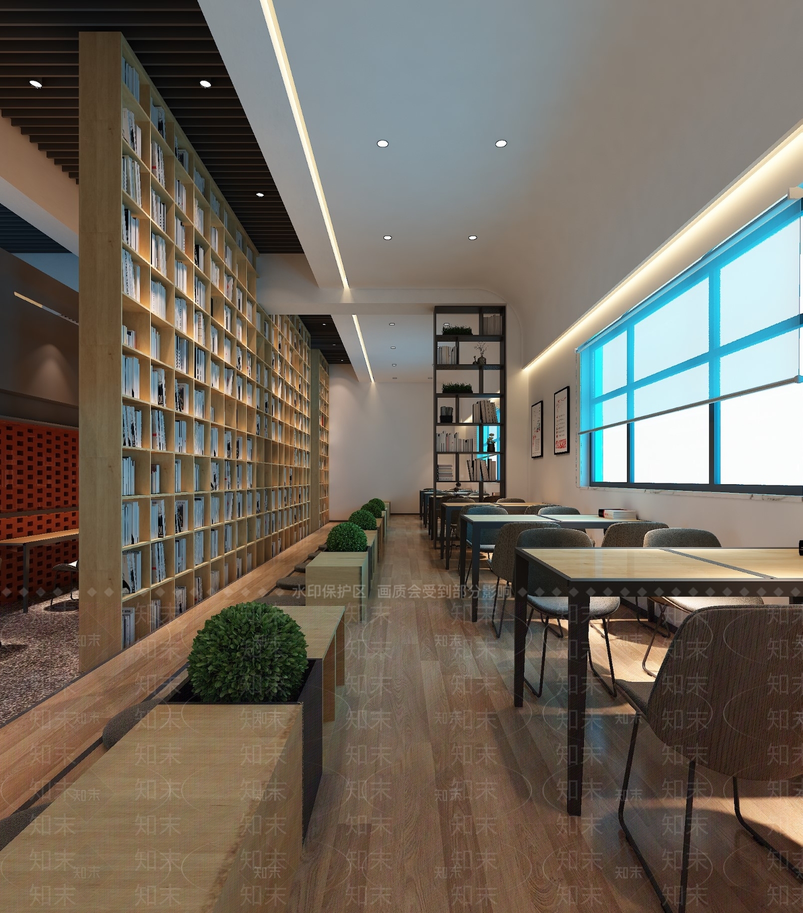 现代图书馆3D模型下载【ID:890144263】