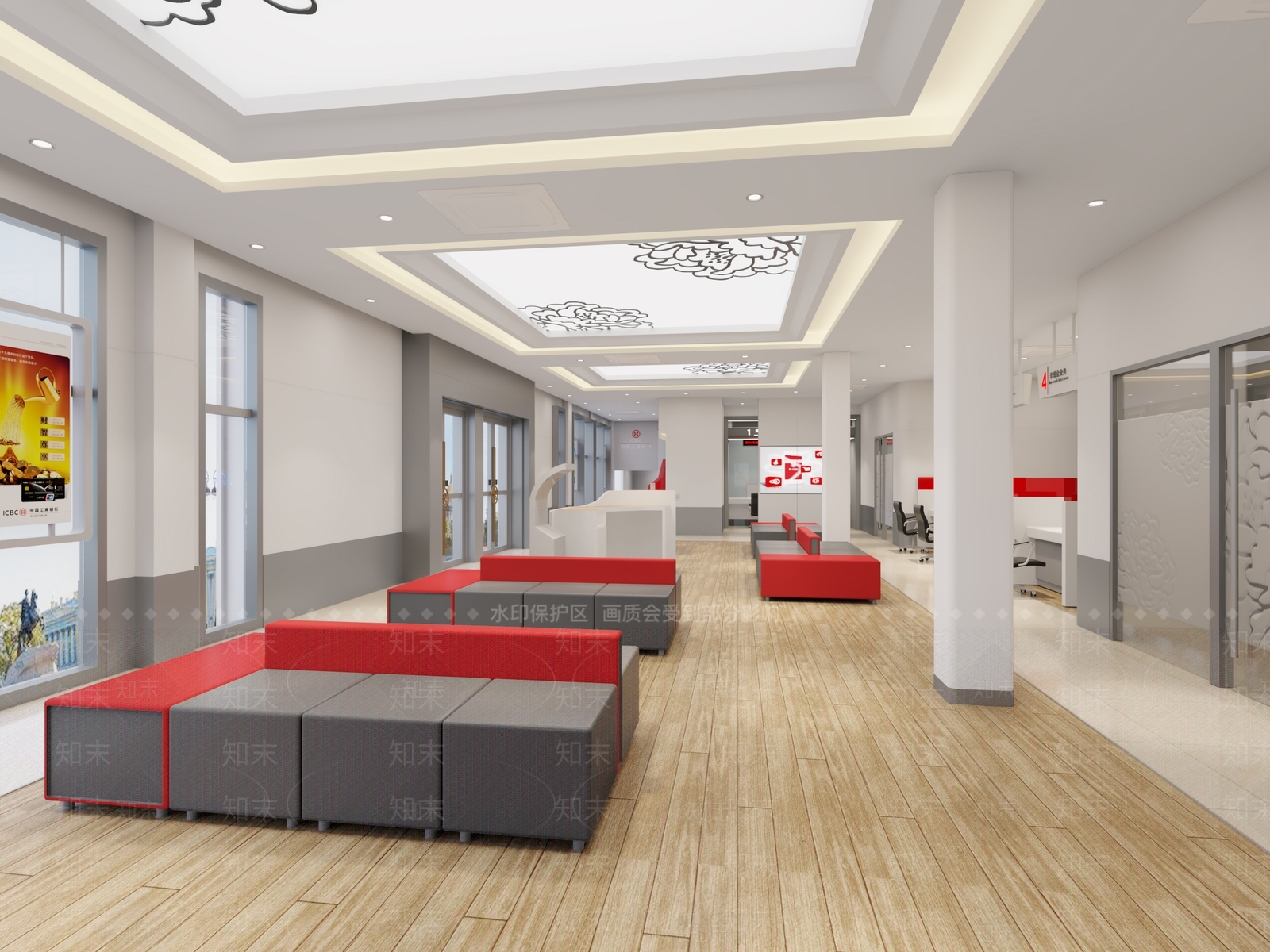 现代工商银行大厅3D模型下载【ID:290678876】