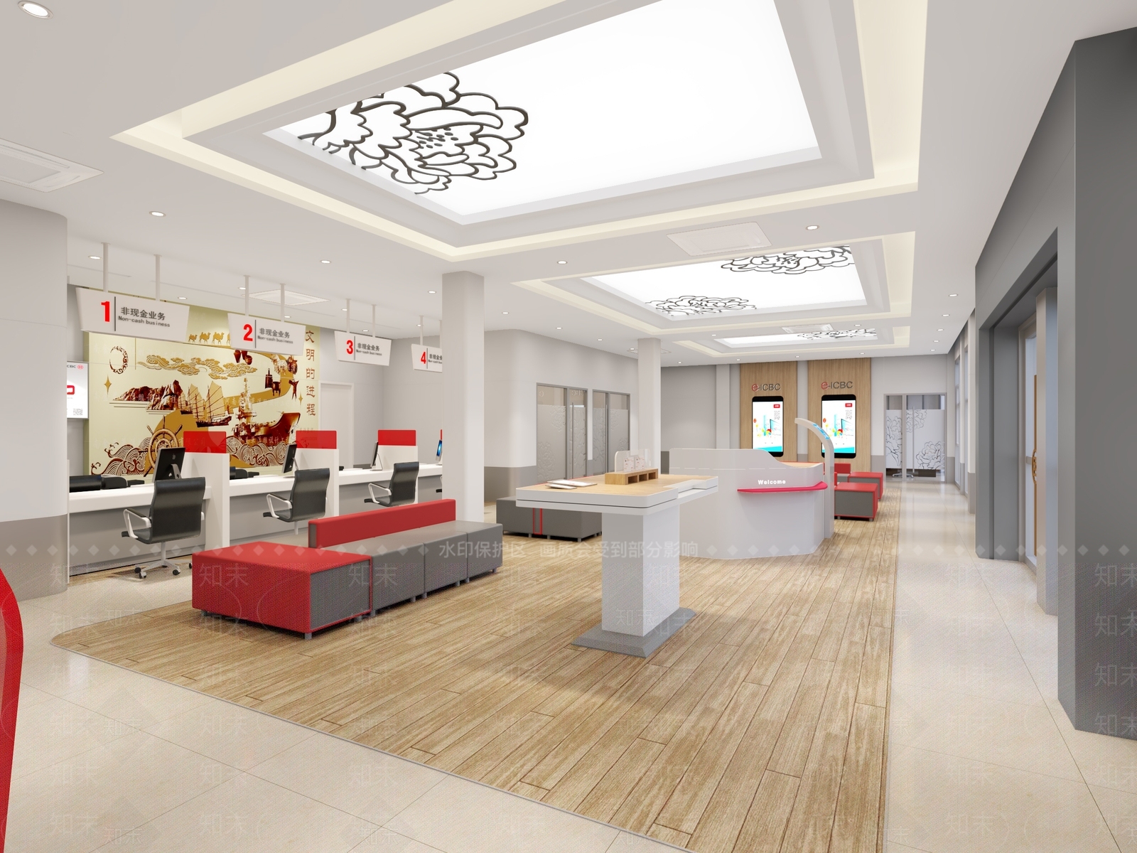 现代工商银行大厅3D模型下载【ID:290678876】