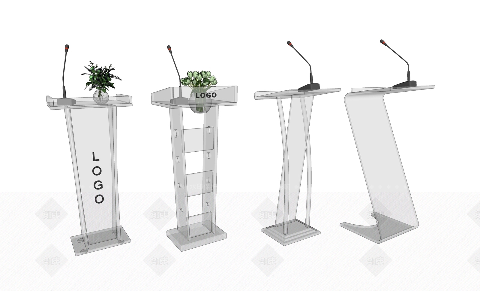 现代演讲台SU模型下载【ID:290154169】