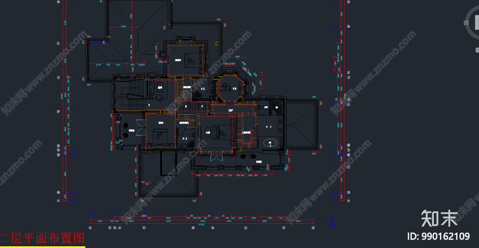 别墅全屋定制cad施工图下载【ID:990162109】