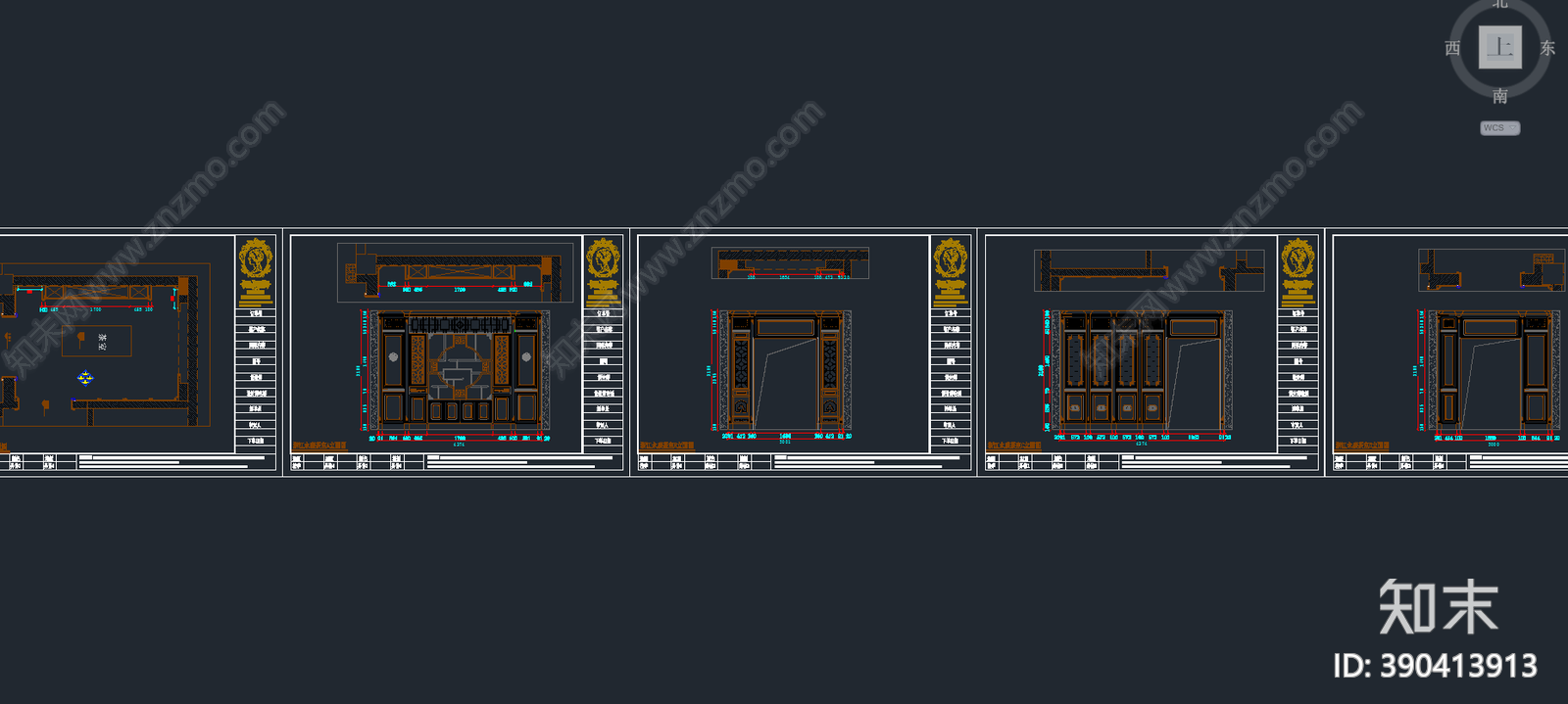 整木家具cad施工图下载【ID:390413913】