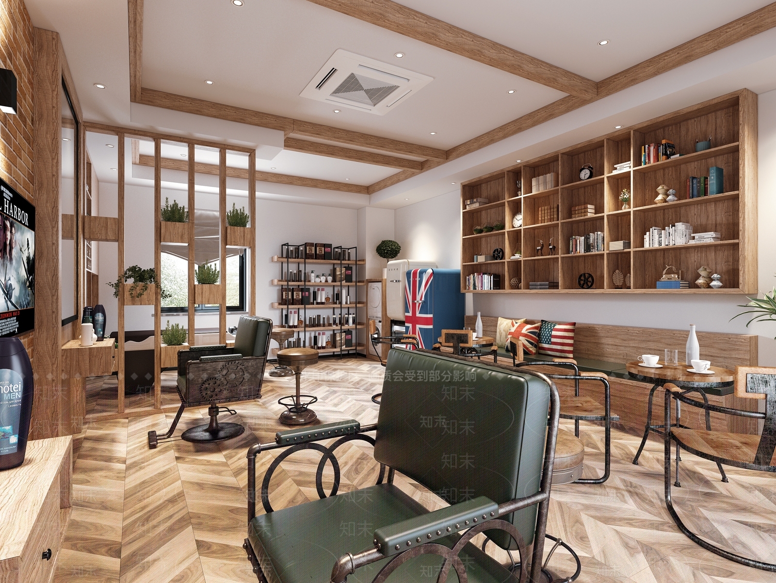 工业风理发店SU模型下载【ID:590183362】