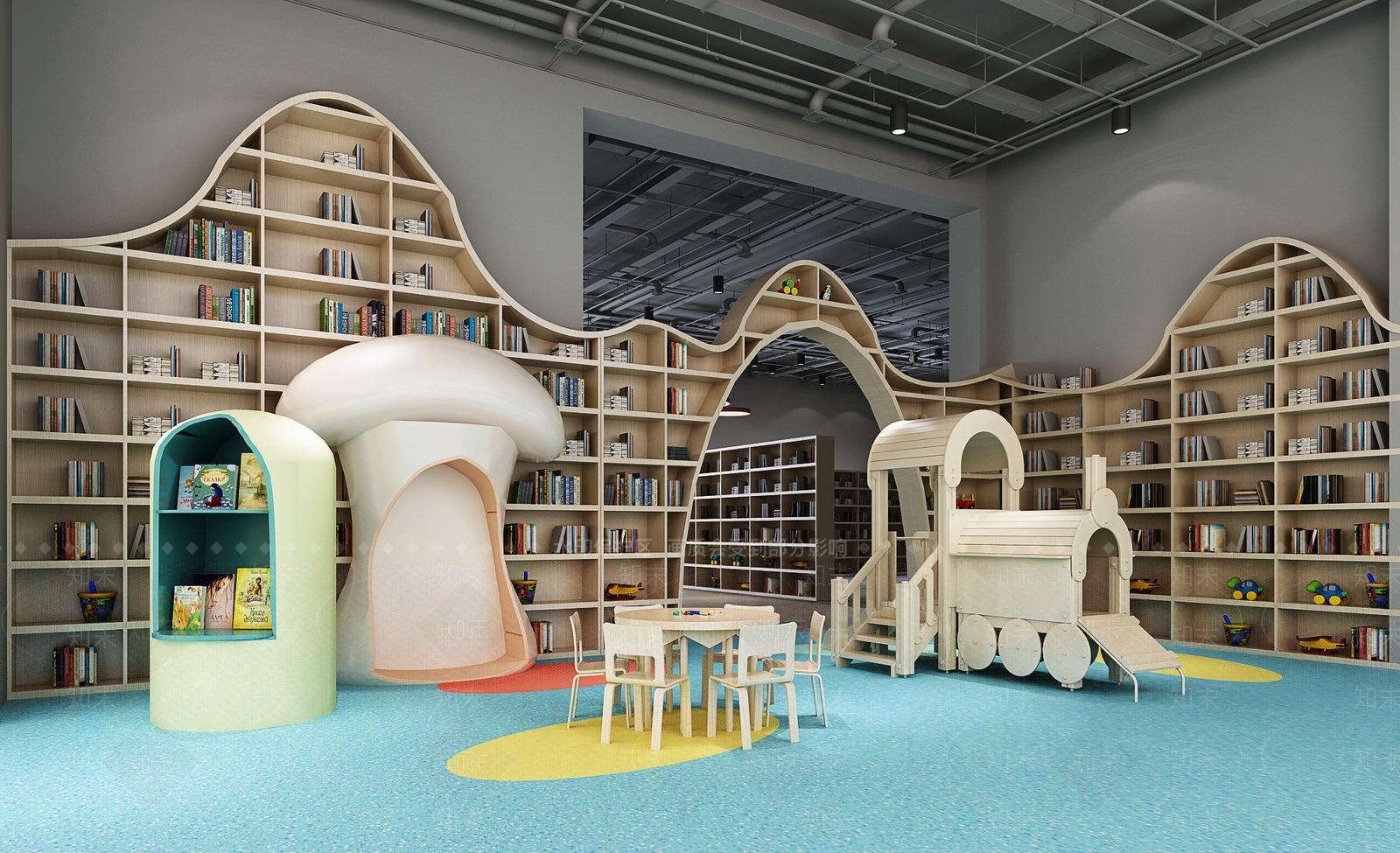 工业风书店3D模型下载【ID:790197960】