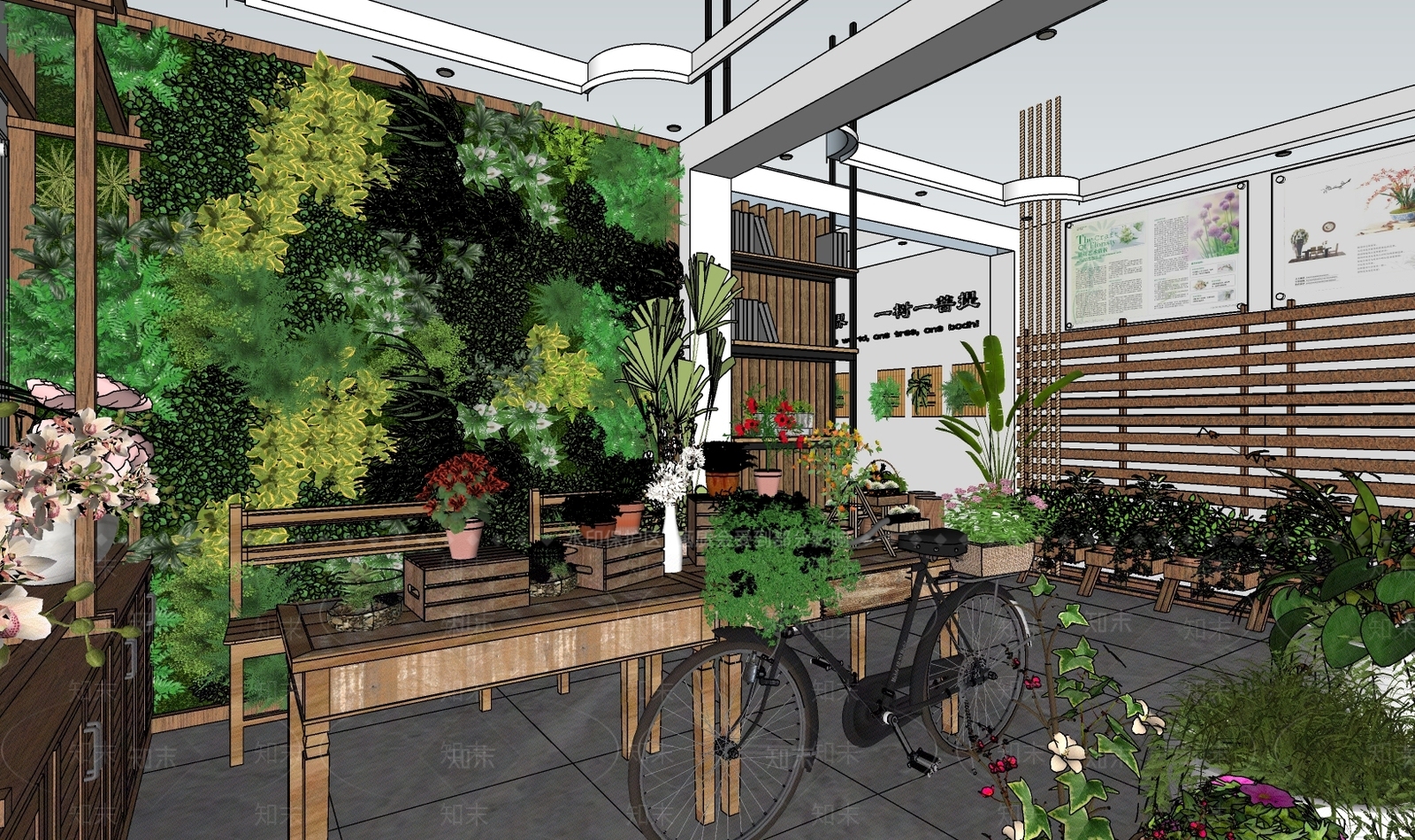 北欧花店SU模型下载【ID:990202179】