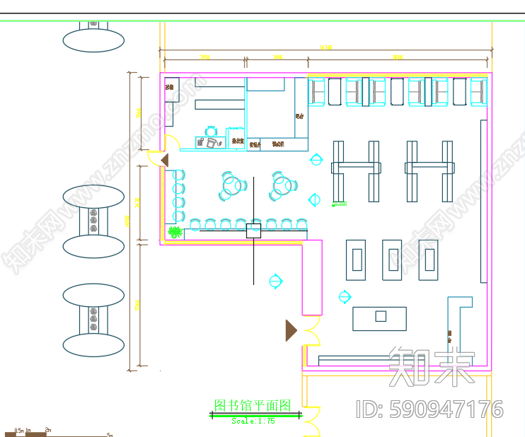 现代咖啡吧cad施工图下载【ID:590947176】