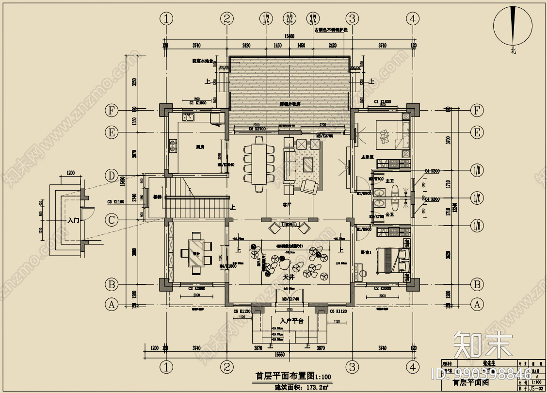 中式别墅cad施工图下载【ID:990398846】