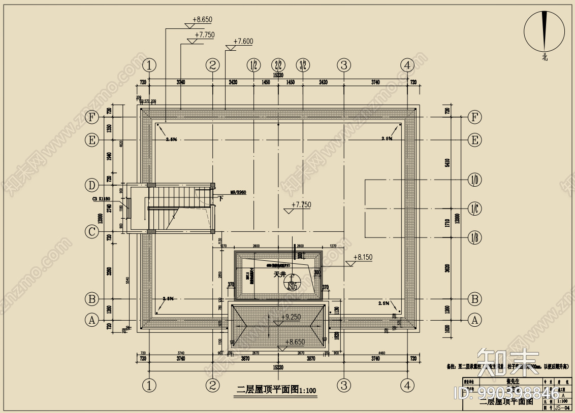 中式别墅cad施工图下载【ID:990398846】