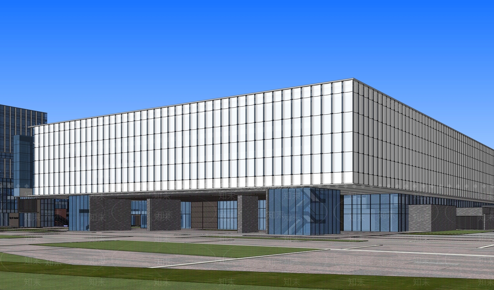 现代文化场馆SU模型下载【ID:590207140】