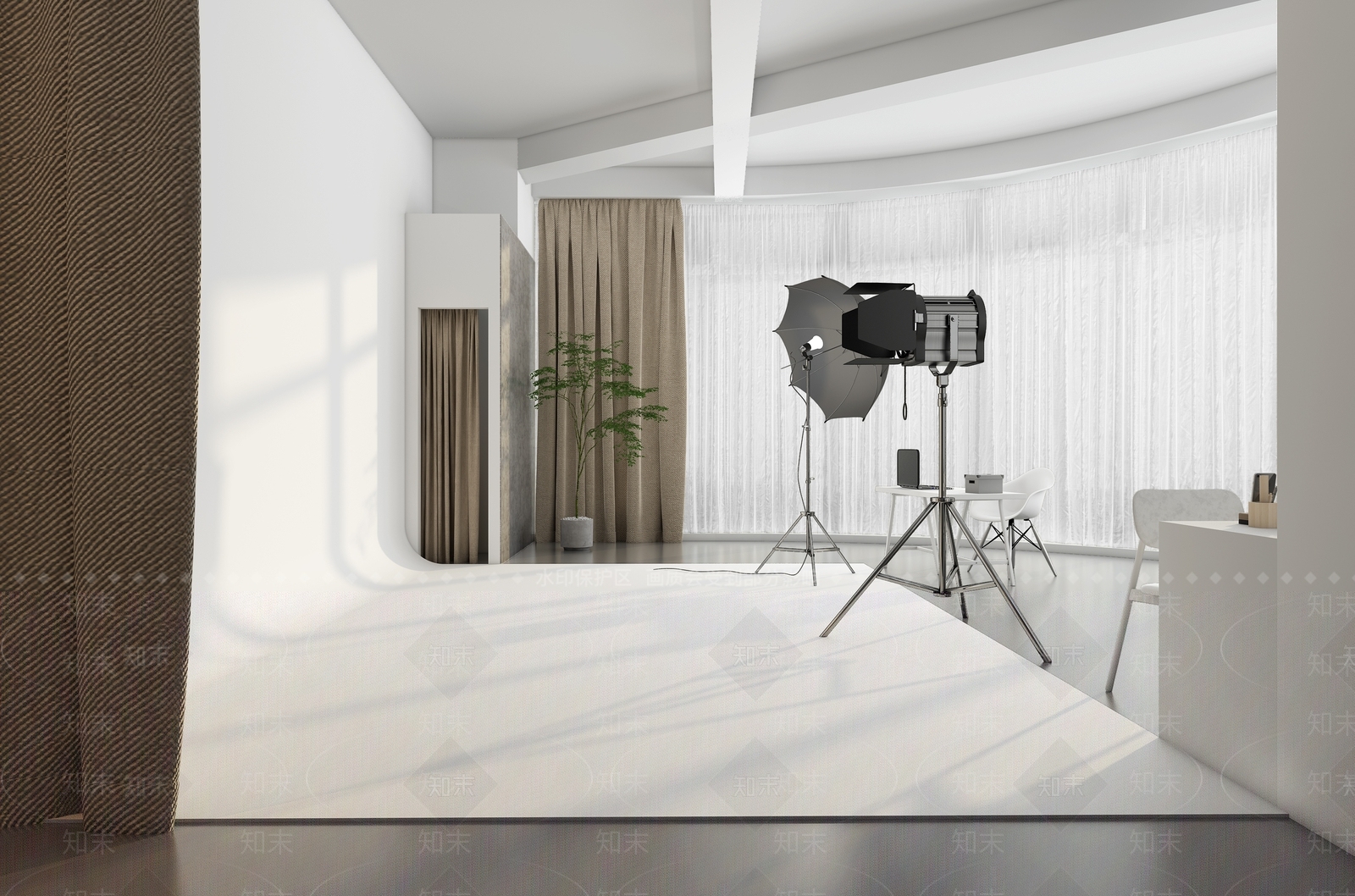 侘寂现代风摄影棚3D模型下载【ID:390228445】