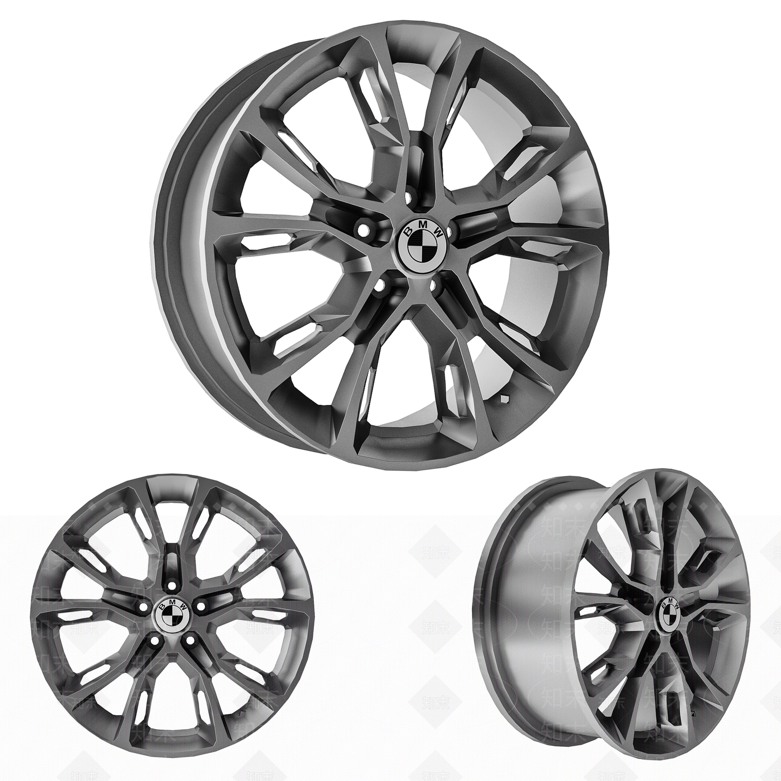 现代宝马车轮3D模型下载【ID:290230058】