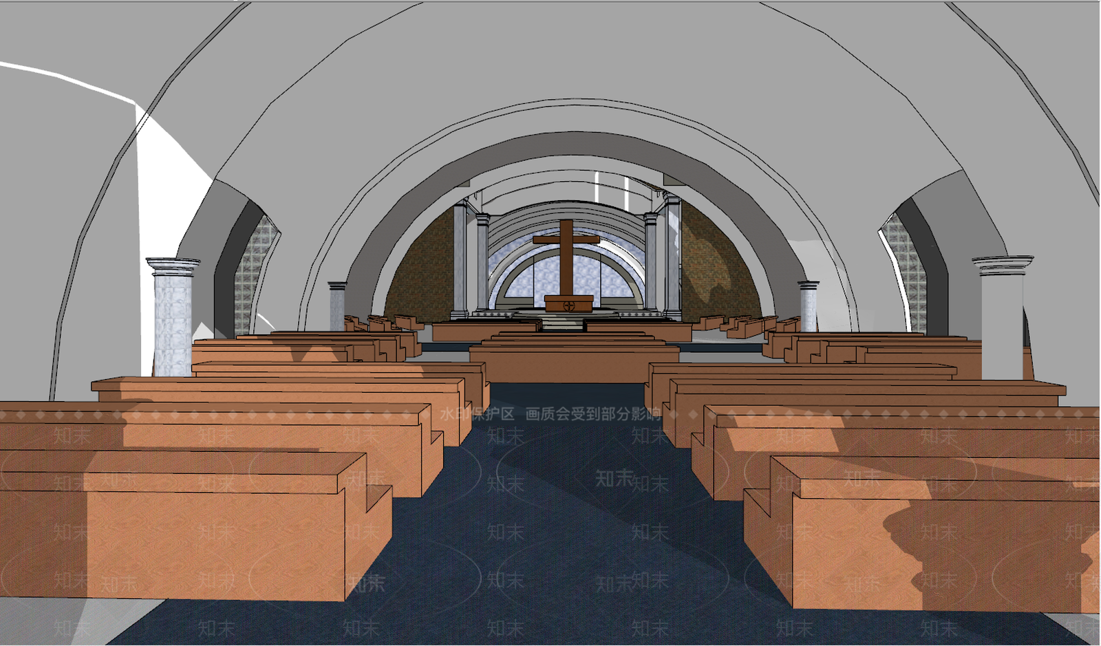 北欧教堂SU模型下载【ID:990300459】