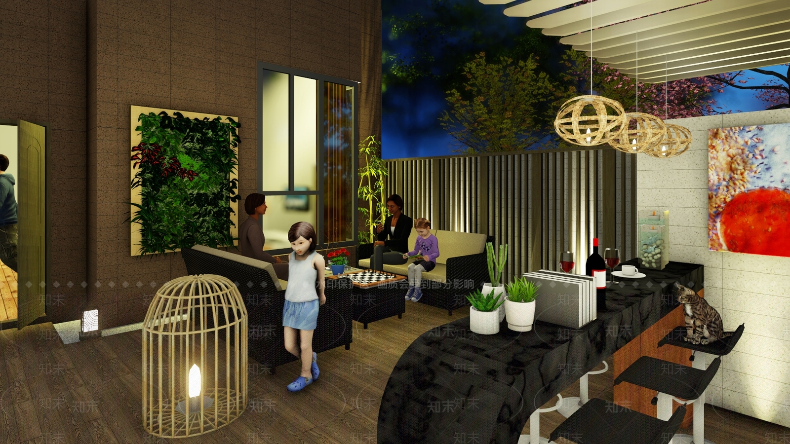 现代花园阳台SU模型下载【ID:890312447】