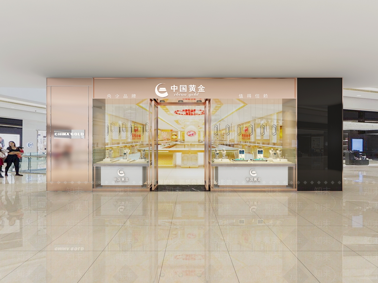 现代黄金首饰店3D模型下载【ID:590316868】