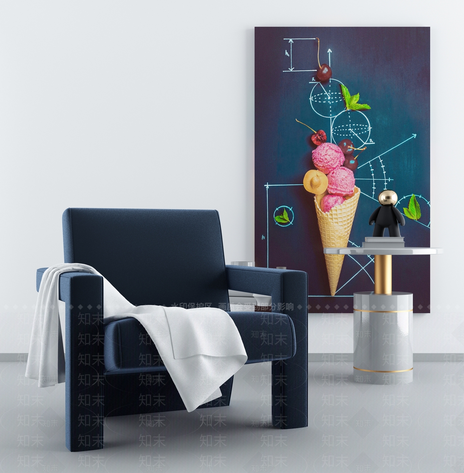 后现代单人沙发3D模型下载【ID:990319667】