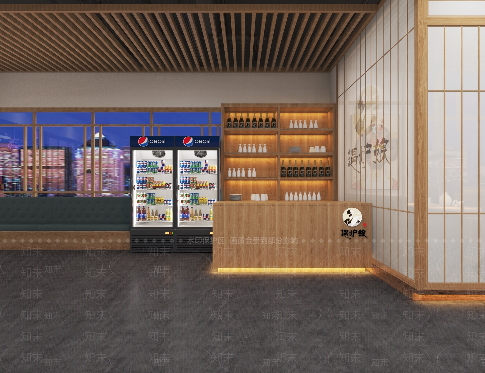 日式火锅店3D模型下载【ID:390334227】