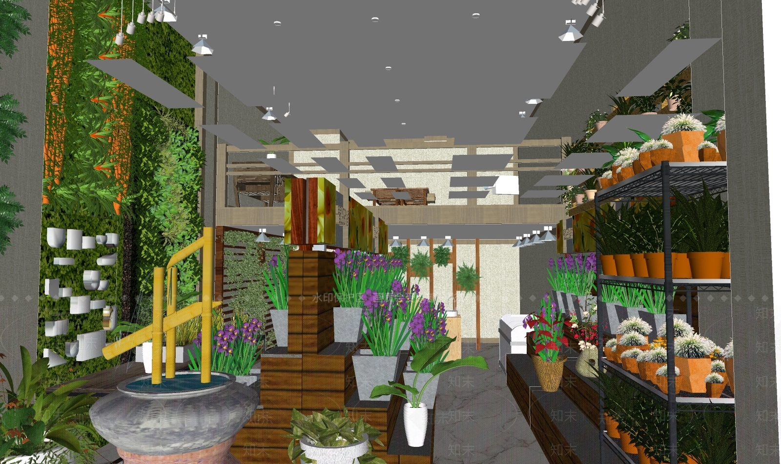 现代花店SU模型草图