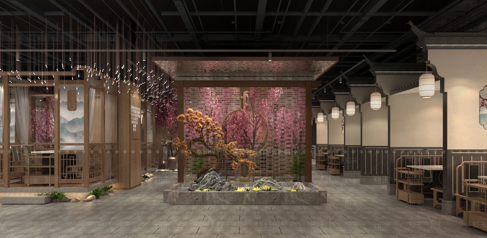 新中式火锅店3D模型下载【ID:390392203】