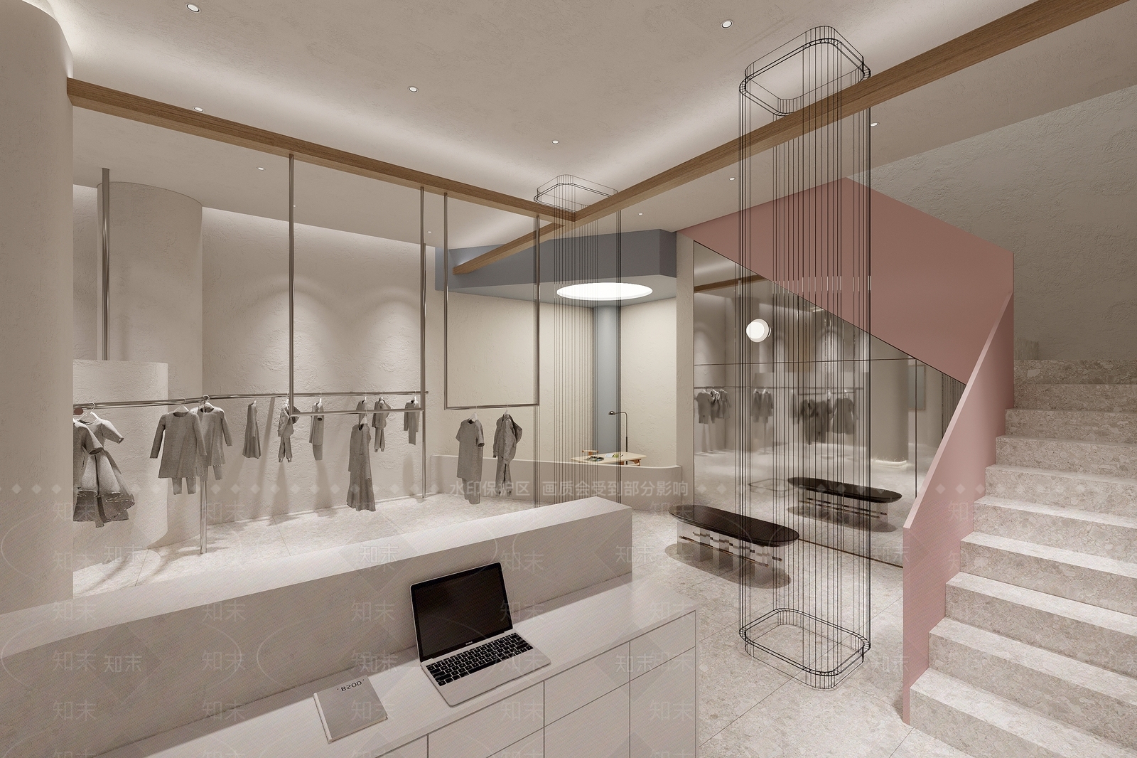 现代服装鞋店3D模型下载【ID:390399214】