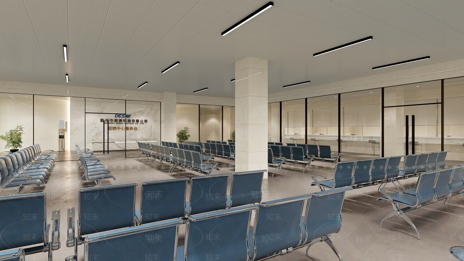 现代大堂接待区3D模型下载【ID:890399079】