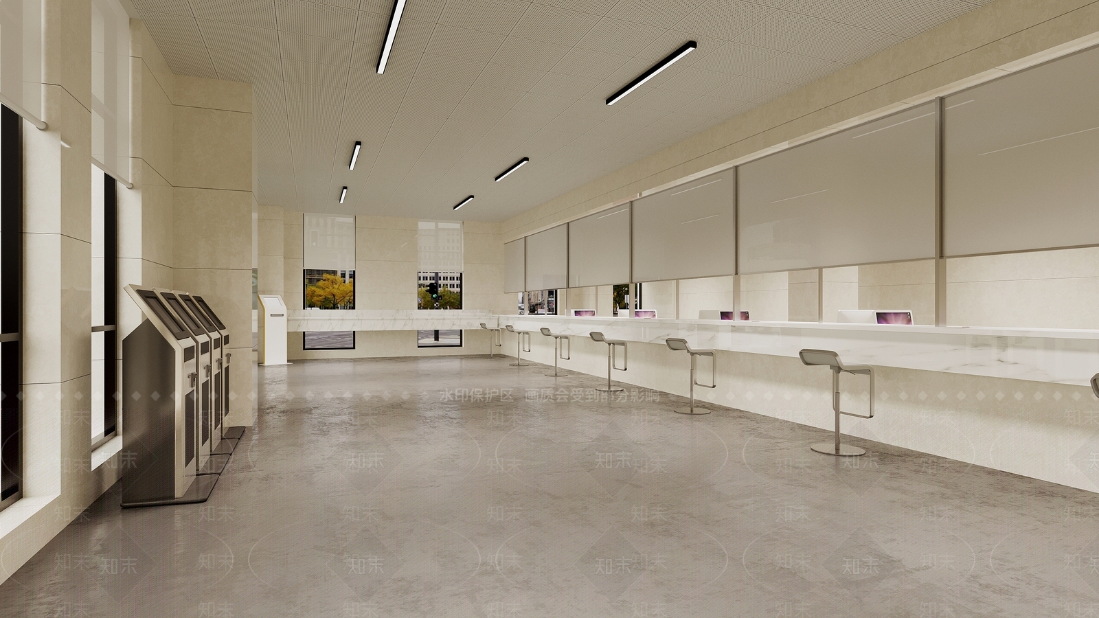 现代大堂接待区3D模型下载【ID:890399079】