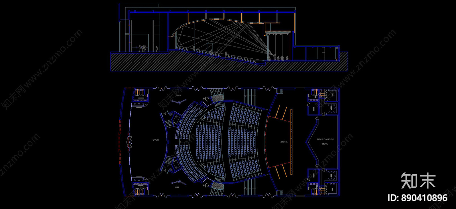 剧院施工图下载【ID:890410896】