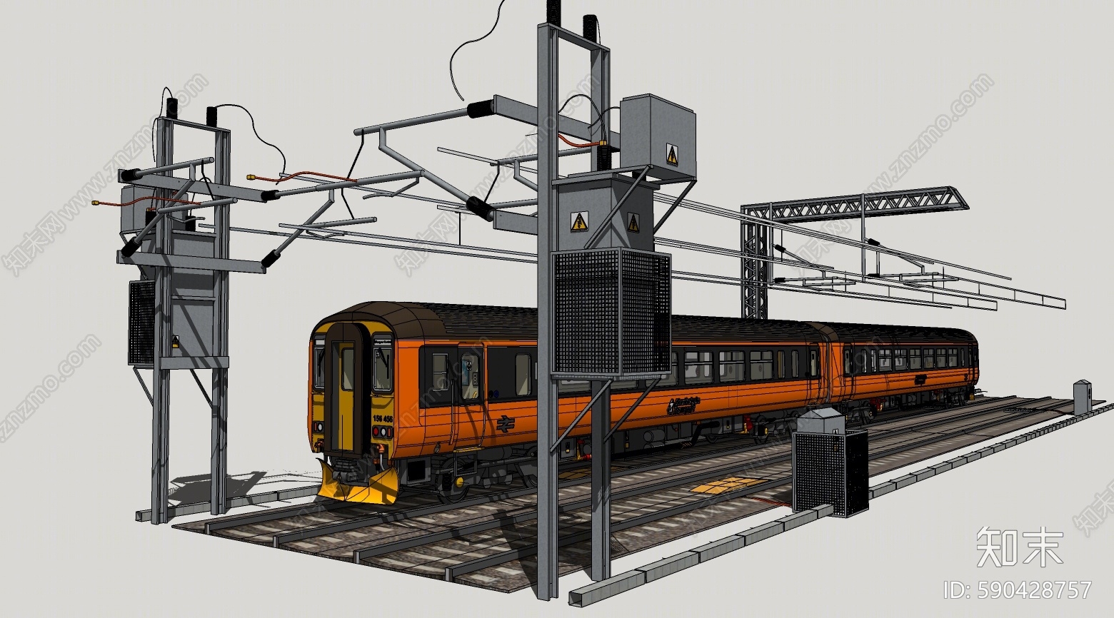 现代轨道车SU模型下载【ID:590428757】