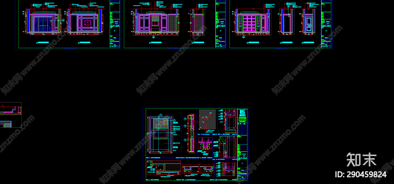 全屋定制cad施工图下载【ID:290459824】