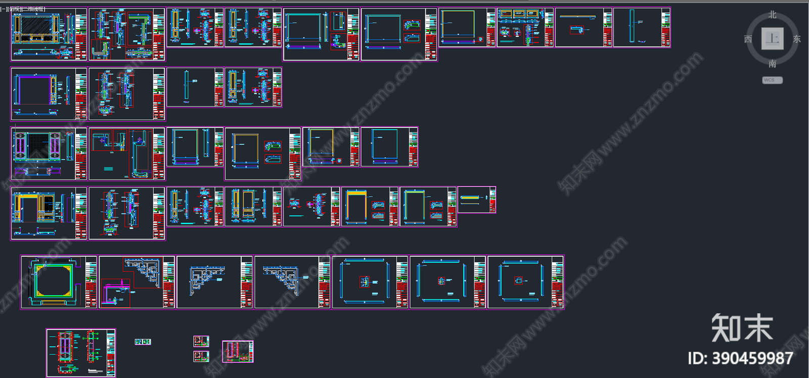 新中式全屋定制施工图下载【ID:390459987】